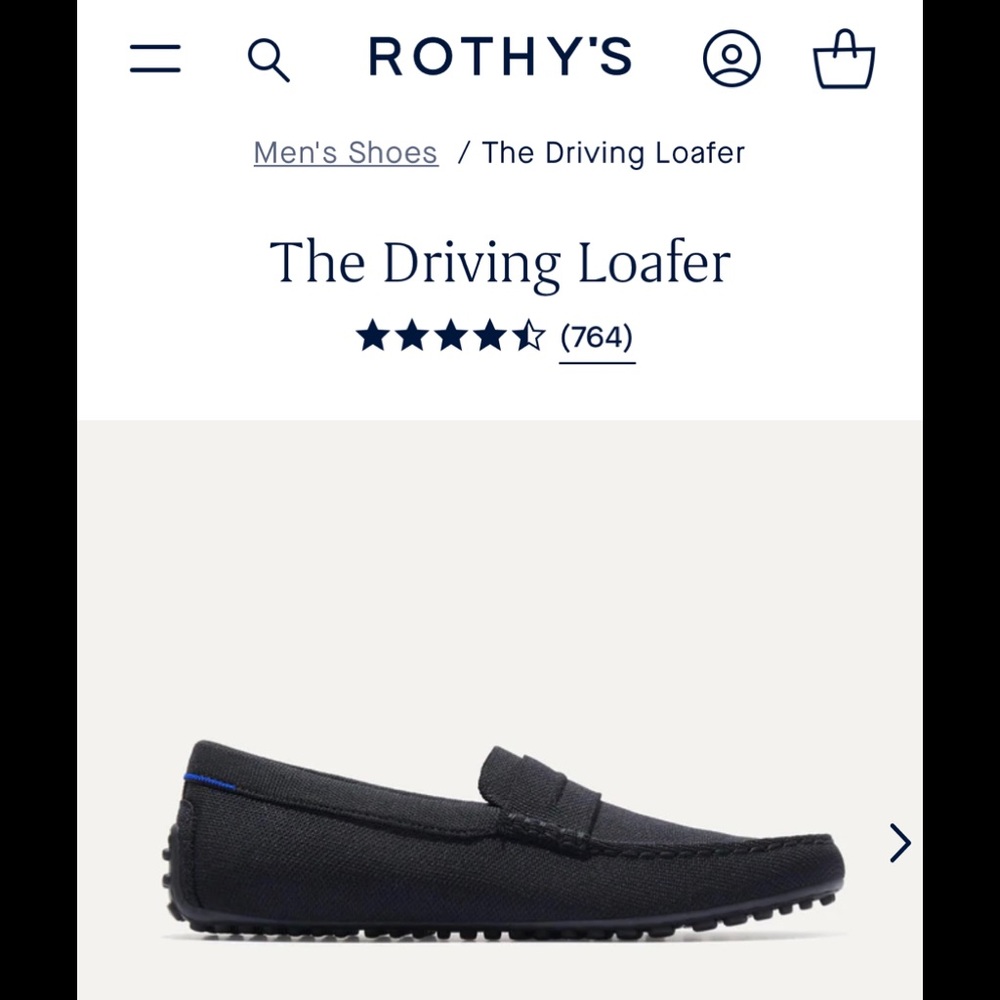 ROTHY’S Mens black loafer Sz 11 Brand new in box-never worn.